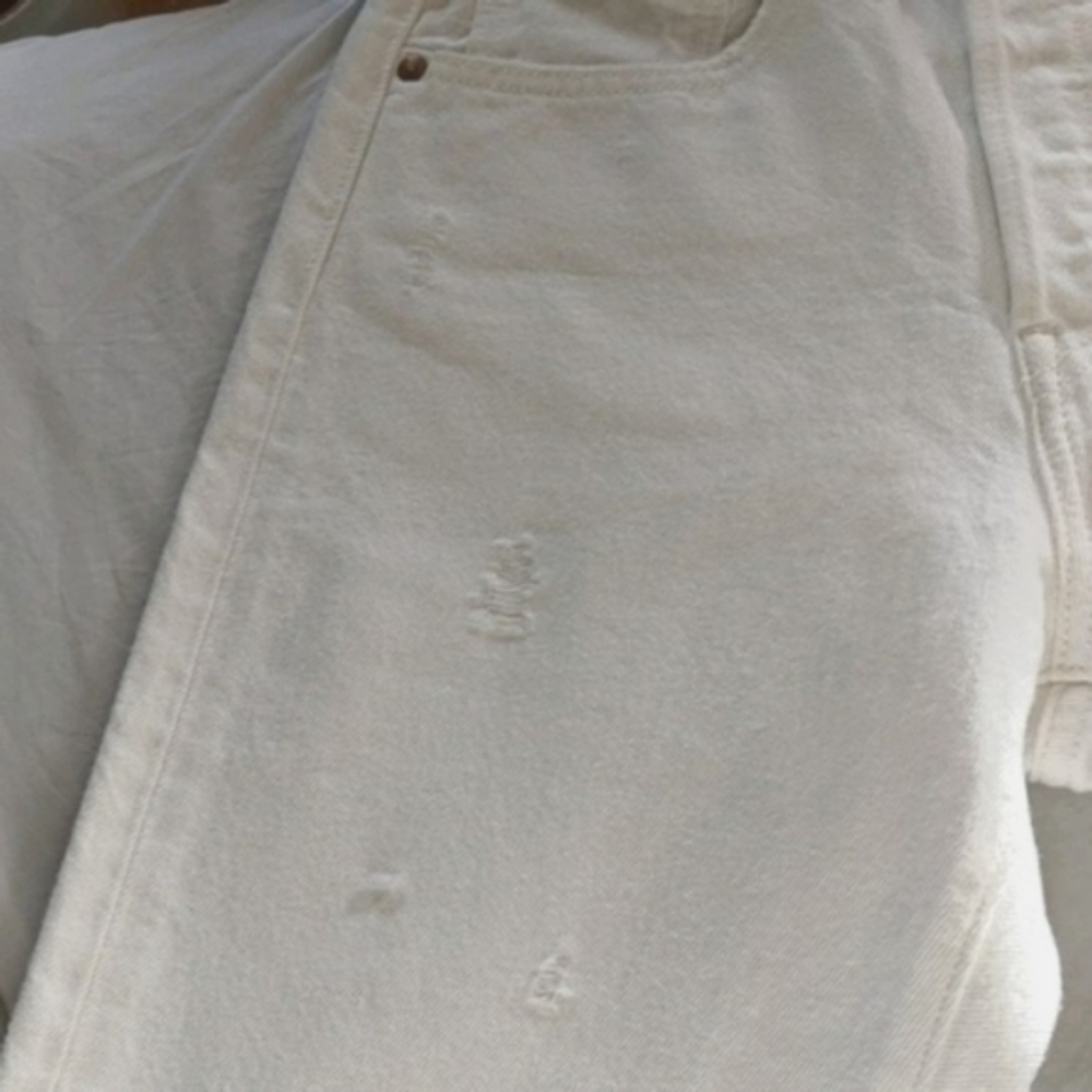 Levi's 501 Skinny Jeans Distressed White Pants - Picture 12 of 12
